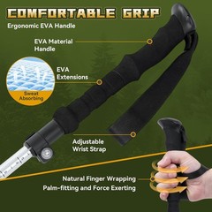 Single Collapsible Trekking Pole – Lightweight Aluminum Hiking Stick for Men,