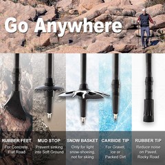 2X Hiking Trekking Poles Nordic Walking Sticks Adjustable Anti-shock Alpenstock