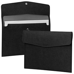 File Folder, PU Leather Document Holder File Organizer A4 A Black Style 1