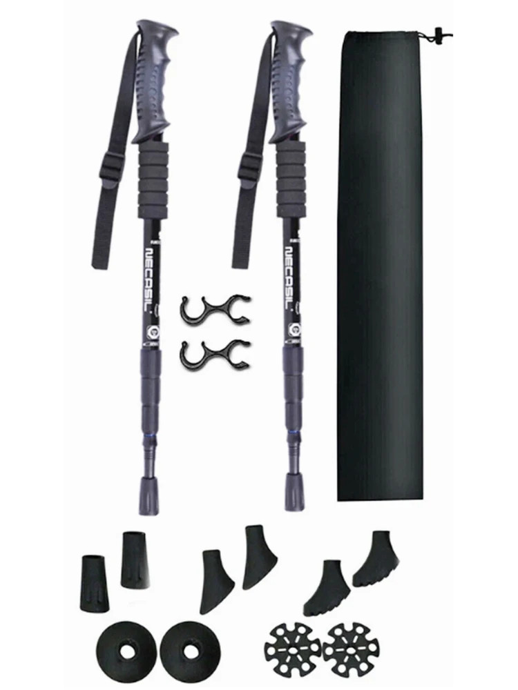 Walking Sticks Classic Delicate Trekking Pole 4 Sections Telescopic Cane Stick C