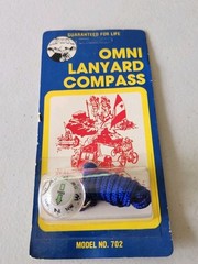 3 Vintage OMNI Supply LANYARD COMPASS Model No. 702 New Old Stock