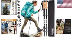 Lightweight Collapsible Trekking Poles with Cork Grips – Perfect for All Terrain