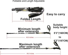 Durable Aluminum Folding Trekking Pole with Quick Lock – 49″ Extended Length