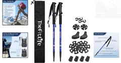 Durable All-Terrain Walking Poles with Complete Accessory Kit, Lightweight Blue