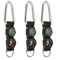 Mini Carabiner w/ Keychain Buckle Compass Thermometer Camping Outdoor Survival&