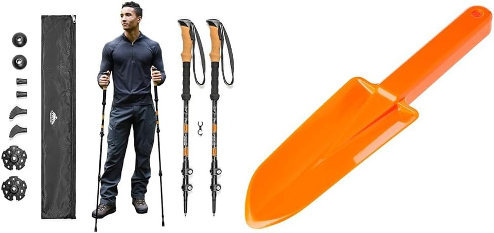 Trekking Poles, Coghlans Back Packers Trowel – Aluminum Hiking Walking Sticks wi