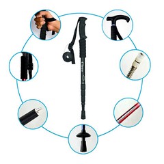 Pair of 2 Trekking Walking Hiking Sticks Anti-shock Adjustable Alpenstock Poles
