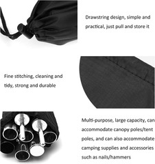 Trekking Pole Storage Bag Tent Pole Carrying Pouch Camping 2 Pcs