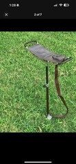 Hiking & Shooting Stick Seat, Foldable, Leather Seat with Solid Aluminum Frame