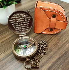 Handmade Engraved Compass Nautical working Compass With Custom Engraving Gift