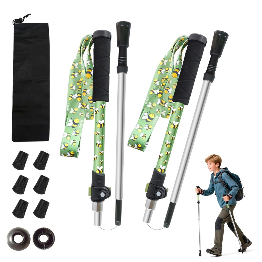 Collapsible Trekking Poles,2 Pack 7075 Aluminum Foldable Lightweight Professi…