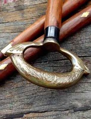 Walking Stick Carved Stylish Ergonomic Artisan Cane Wooden Handmade Victorian