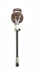 Leather Hunt, Shoot, Fish, Golf Walking Seat Stick With Spike & Rubber Ferrule