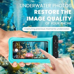 2 Pack Waterproof Floating Phone Pouch IPX8 Floatable Waterproof Blue+Black