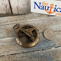 Antique Finish Brass Sundial Compass – Small Pocket Style – Nautical Steampunk
