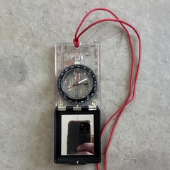 Silva Mirror Sighting Compass w/ Red Lanyard, Plastic, Black/Clear/Red