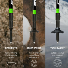Lhotse – 8.1 Oz Ultralight Adjustable Trekking Poles for Touring, Walking, Hikin