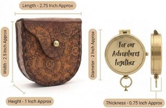 Elegant Vintage Brass Compass with Leather Case – Perfect Gift for Milestones