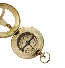 Push button Brass Pocket Compass
