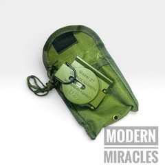 US Military Phosphorescent Lensatic Compass Olive Drab Waterproof with Pouch