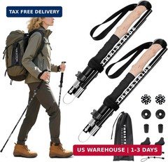 Trekking Poles Aviation Grade Aluminum Alloy-Strong Lightweight Collapsible Walk