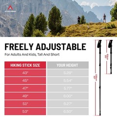 Lightweight Adjustable Aluminum Hiking Sticks With Cork Handle – Telescopic T…
