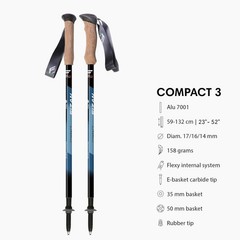 Compact 3 Trekking Poles – 5.6 oz Ultralight, Backpacking, Thru Hiking Poles,…