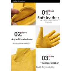 Leather Gloves for Campfire Cooking Flame Resistance and Ergonomic Grip