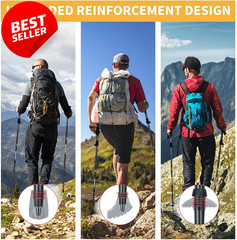 Collapsible Trekking Poles 7075 Aluminum Telescopic Tri-Fold Hiking Sticks – US