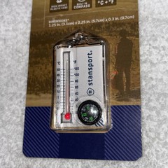 Stansport Zipper Pull Compass and Thermometer NEW