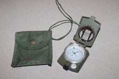Military Lensatic Prismatic Compass with Pouch Hiking Scout Army Geology Camping