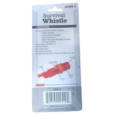 5-In-1 Emergency Survival Compass Whistle Fire Start Flint Signal Mirror Storage