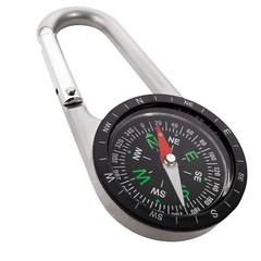 Carabiner Compass Blister Carded – 110mm Zinc – Clips To Keys Pants Bags & More