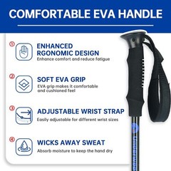 Collapsible Trekking Poles 2 Pack Adjustable Aluminum Lightweight Hiking