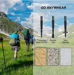 Adjustable Anti-shock Poles Nordic Alpenstock Trekking Walking Hiking Sticks New
