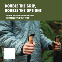 Aluminum Folding Quick Lock Trekking Poles with Cork Grip, 2 Count