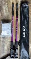 Aihoye Collapsible Lightweight Trekking Poles + Replacemnet Tips Purple