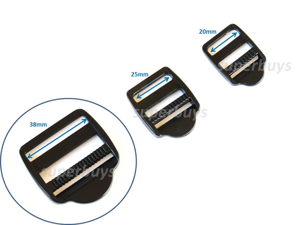 2pcs 38mm Plastic Ladder Lock Backpack Webbing Strap Buckle Clip Bag Fasten End
