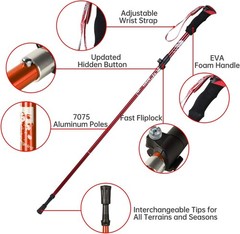 Trekking Poles Collapsible Hiking Poles – Lightweight Aircraft-Grade Aluminum…