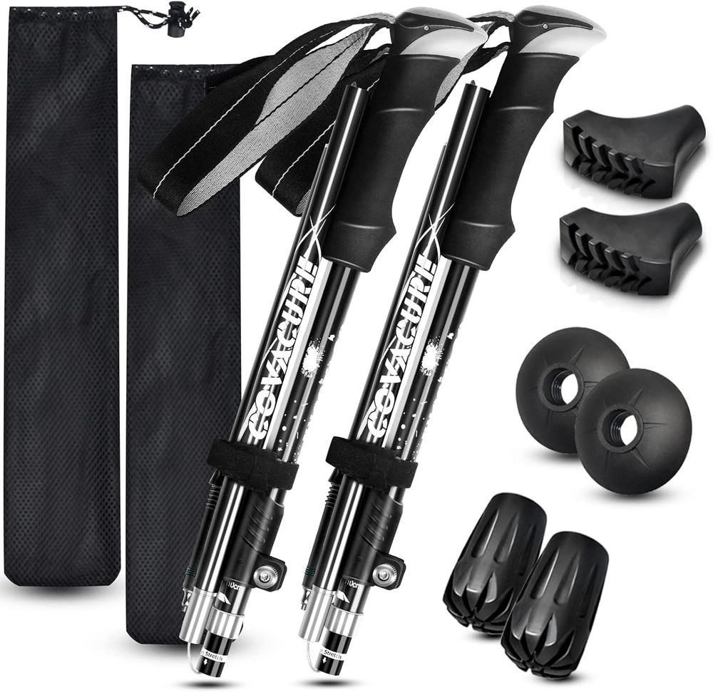 Hiking Poles Collapsible Trekking Poles – Aluminum Alloy 7075 Walking Sticks for