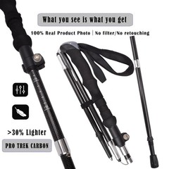 Ultralight 7.6oz 100% Carbon Fiber Trekking Poles, 2-Pack Collapsible Anti-Sh…