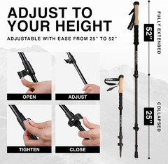 Ultra Light Trekking, Walking, and Hiking Poles – Collapsible, Lightweight, Quic
