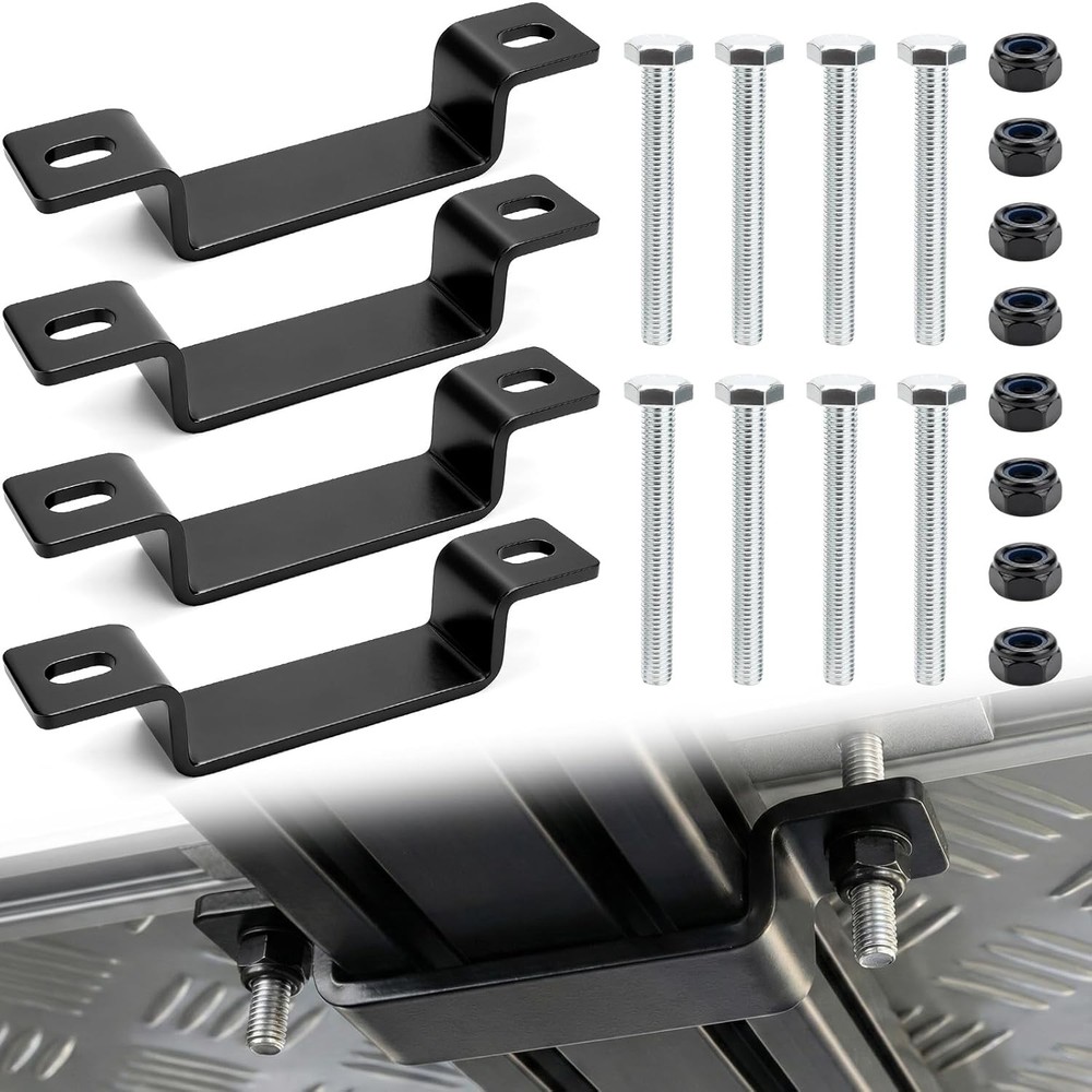 Roof Top Tent Mounting Clamp 4pcs U Bracket for Jeep Roof Rack Rustproof
