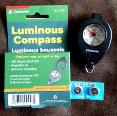 Coghlan’s Compass with LED Light Illuminated w/ Built-in Magnifier, Folding Case