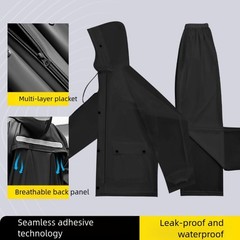PVC Rain Suit Set for Adults Waterproof Jacket and Pants with Night Safety