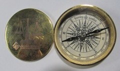 Brass Stanley London Compass Modern w/advertising