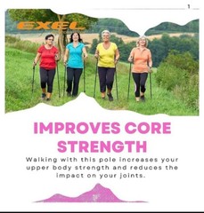 Exel Nordic Walking Poles For Hiking,Walking & Exercise (120cm)