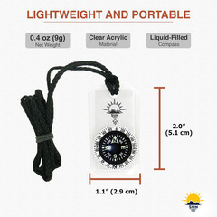 Minicomp II – Mini Orienteering Compass with Rotating Bezel| Easy-To-Read Zipper