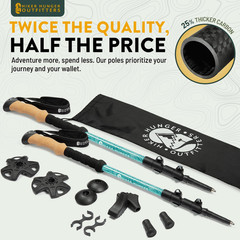 100% Carbon Fiber Trekking Poles by USA Brand – Ultra Strong Lightweight Collaps