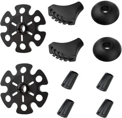 10 Pack Hiking Pole Tips & Baskets – Durable Rubber Replacement Protectors Set